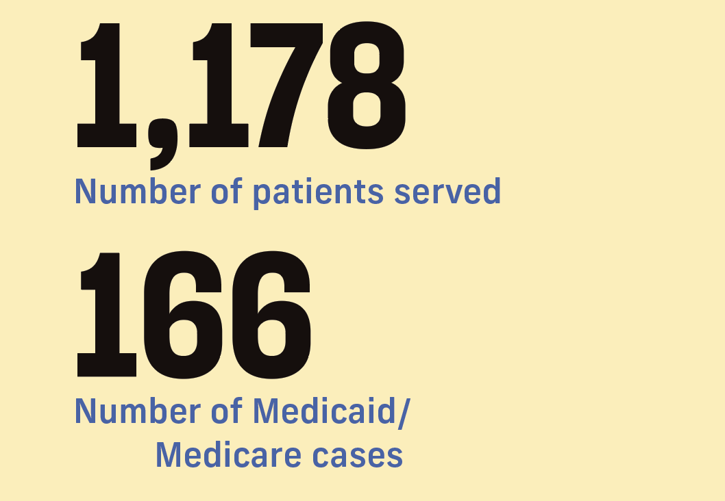 1178: Number of patients served in 2024, 166 : number of medicare/medicaid patients
