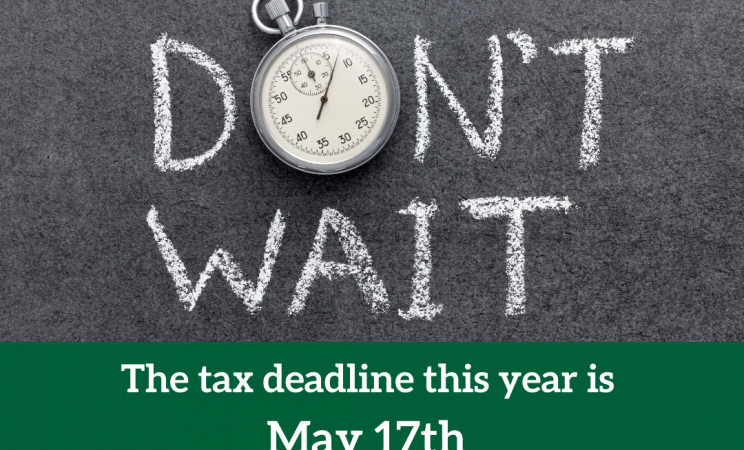 a green background that says "DON'T WAIT" with a clock