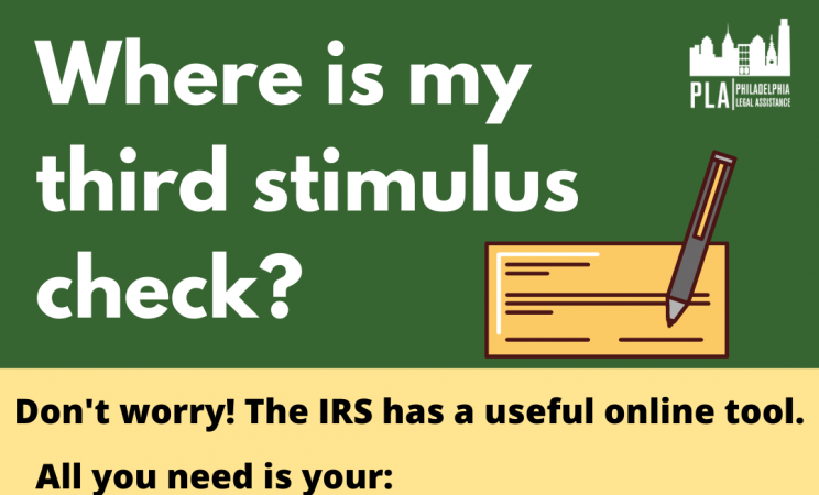 graphic reading "where is my stimulus check"