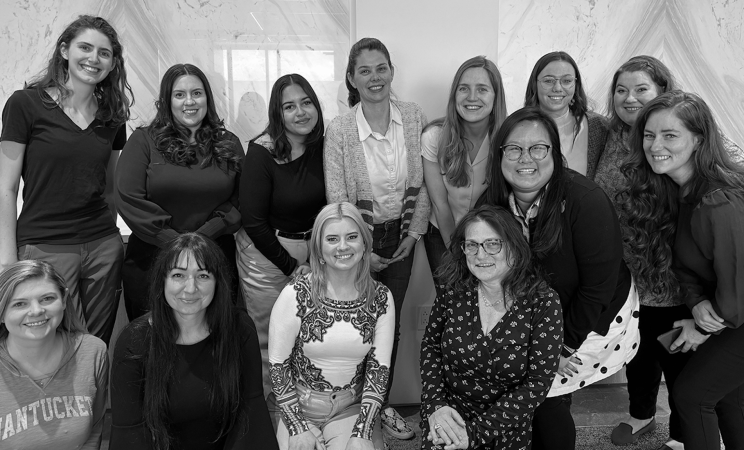 FLU staff poses for a group photo 