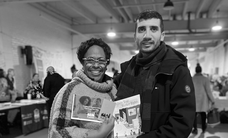Taxpayer support paraegal Mohand poses at an outreach event